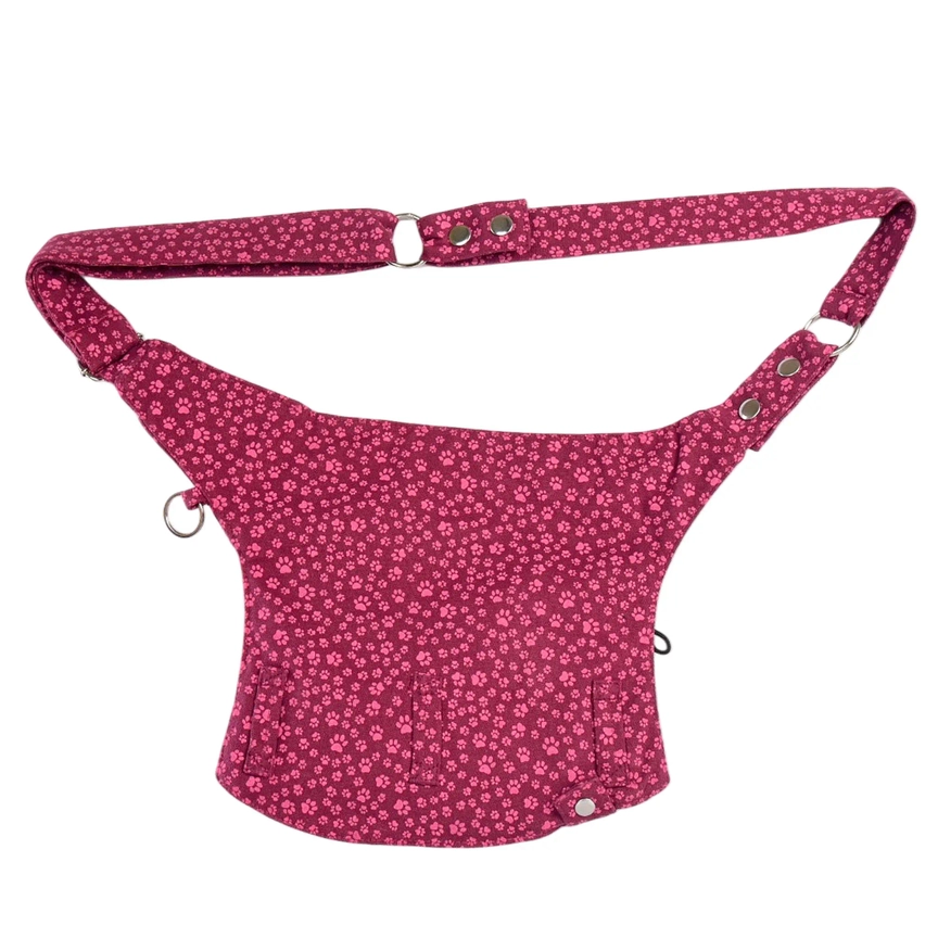 Promenadväska med flaskhållare - Brandenburg  Mörk rosa med rosa tassar - 3