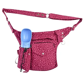 Promenadväska med flaskhållare - Brandenburg  Mörk rosa med rosa tassar