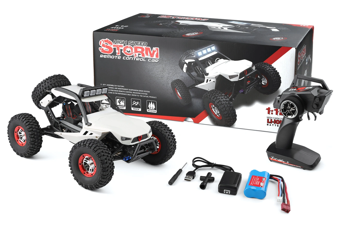 Desert Racer 4WD 1/12 RTR, Vit - 4