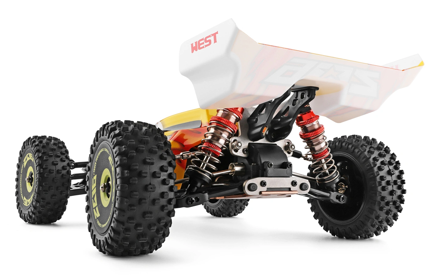 Buggy 4WD Borstlös 1/14 RTR, Gul/Röd - 4