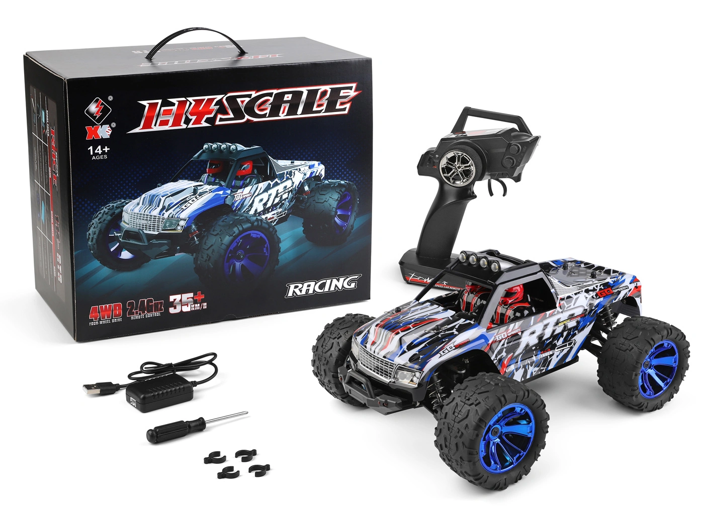 Truck 390 4WD 1/14 RTR, Blå - 5