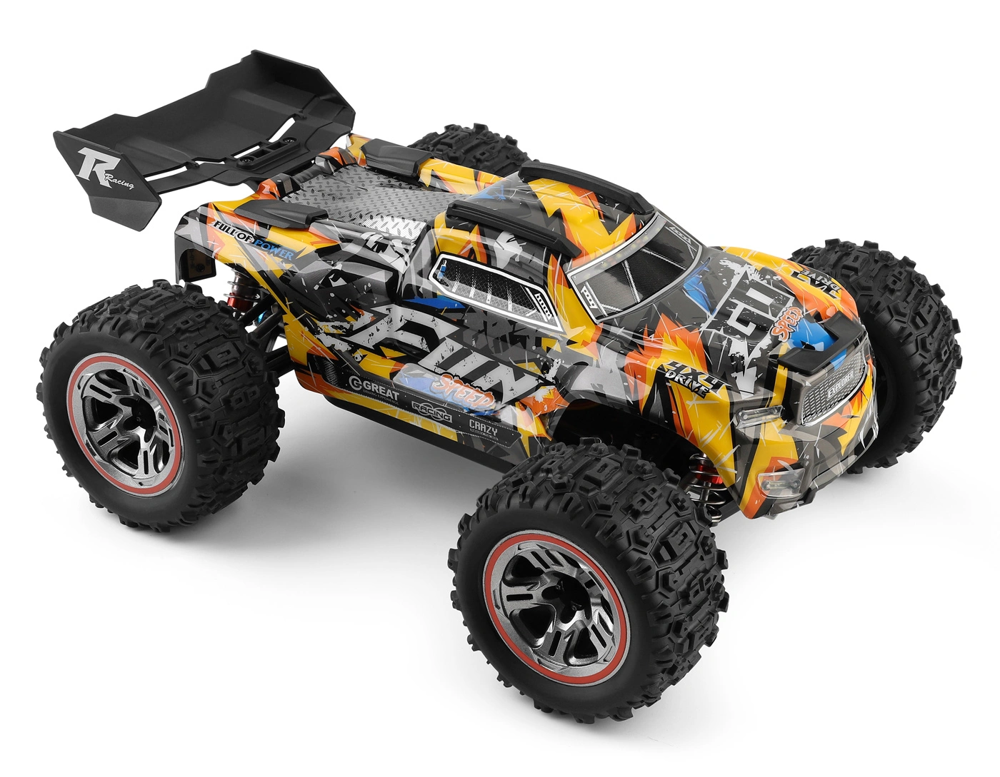 Monstertruck 4WD Borstlös 1/18 RTR, Gul - 4