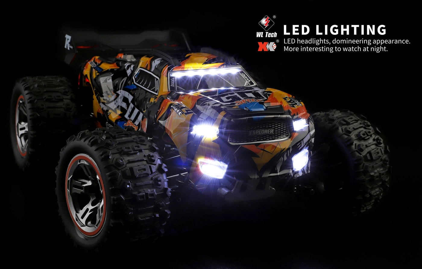 Monstertruck 4WD Borstlös 1/18 RTR, Gul - 6