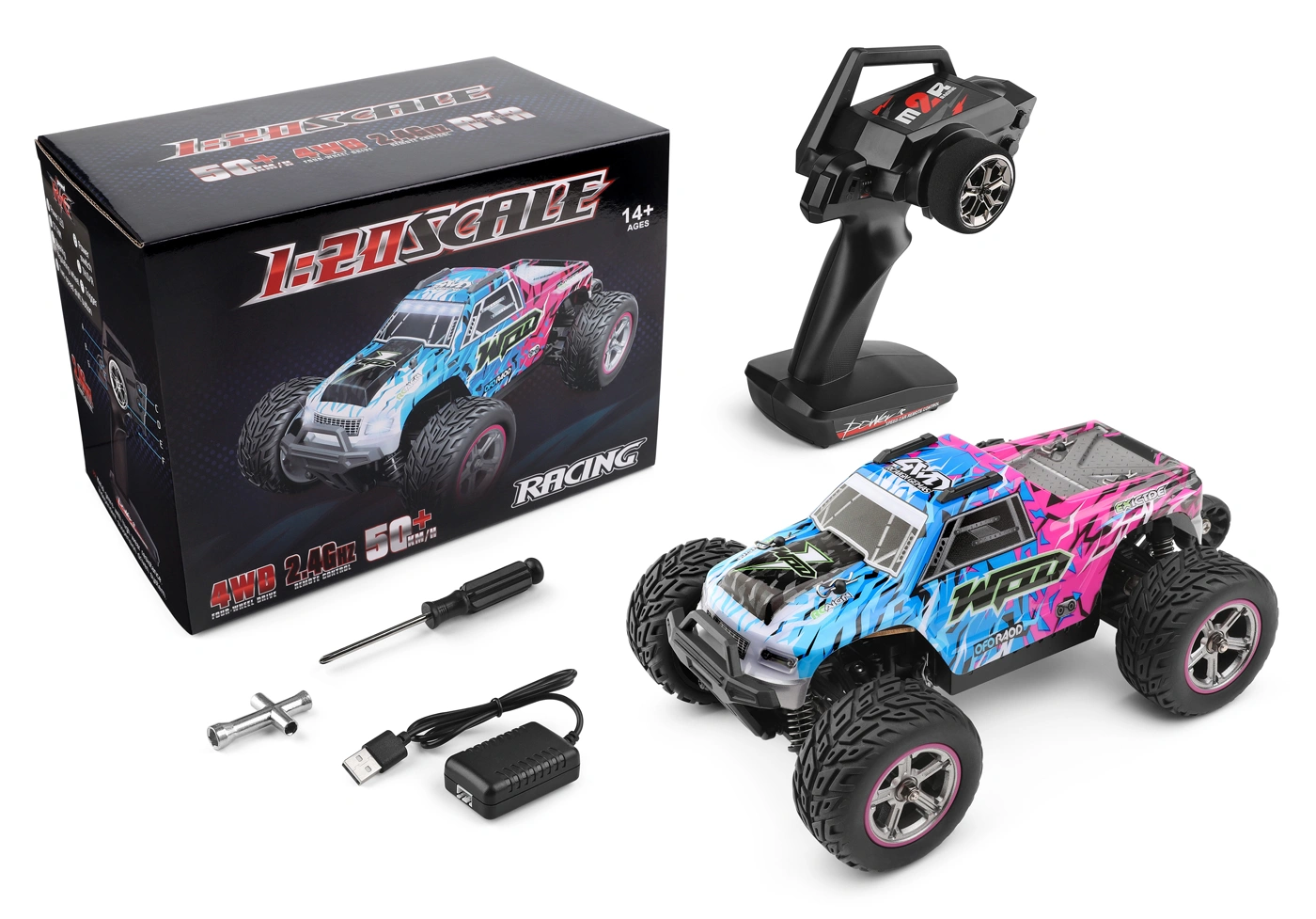 Off-Road 4WD 1/20 RTR, Rosa - 5