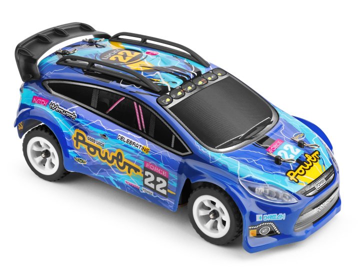Rallybil 4WD 1/28 RTR, Blå