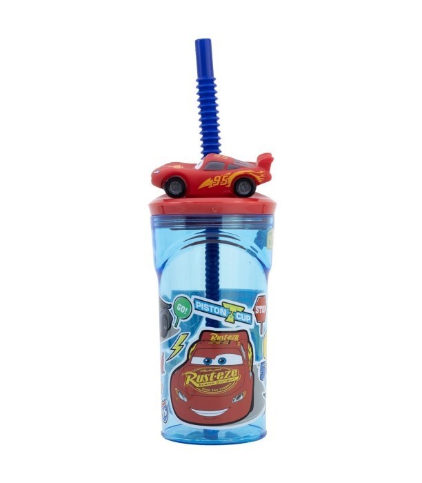 Cars Disney Mugg med Sugrör 3D 
