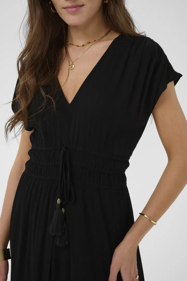 Cream Allie Dress Pitch Black - 2