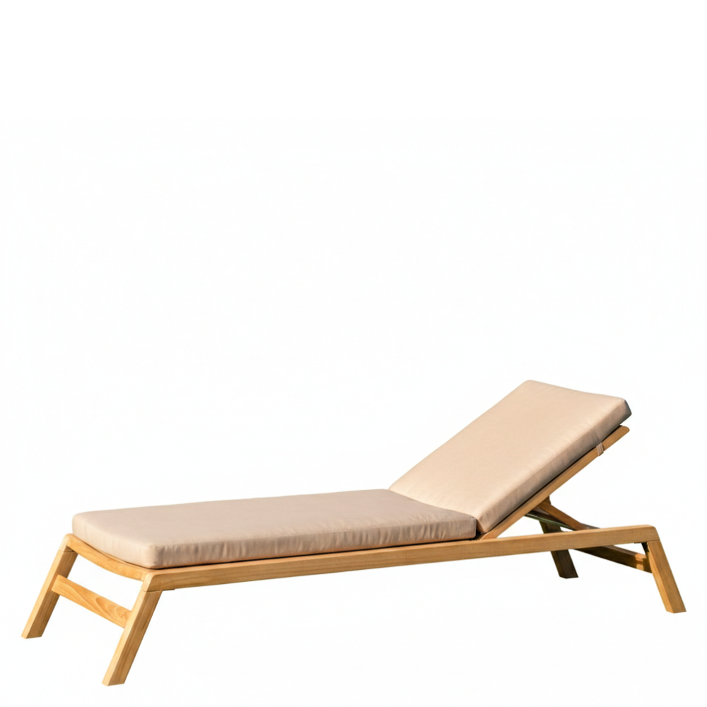 Gunnaröd Sunbed in teak with cushion - Stockamöllan