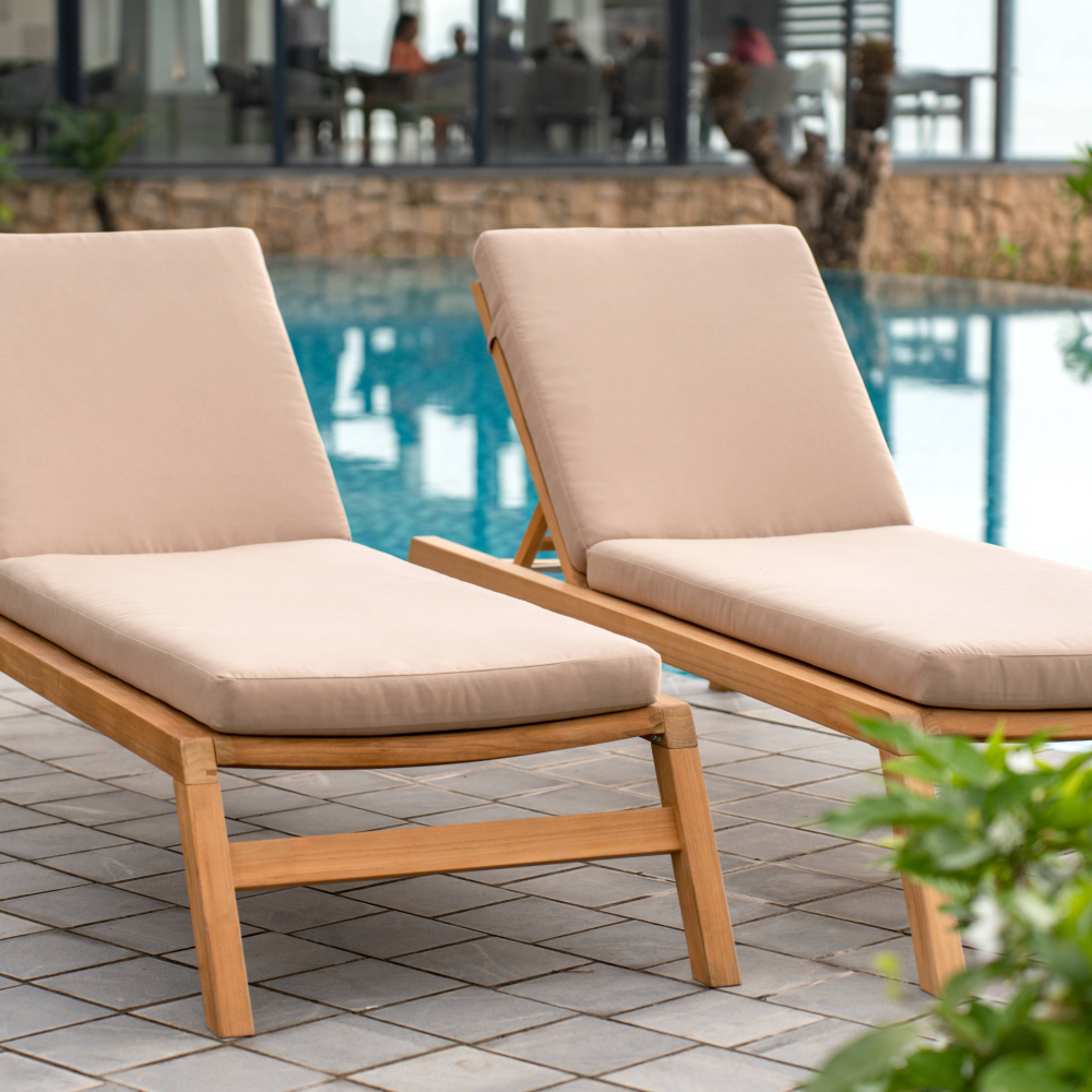 Gunnaröd Sunbed in teak with cushion - Stockamöllan - 2