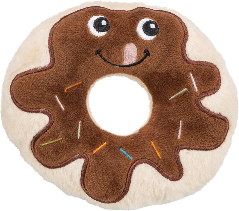 JollyPaw Hundleksak Plysch Donut Med Ljud Flerfärgad Ø 15cm 