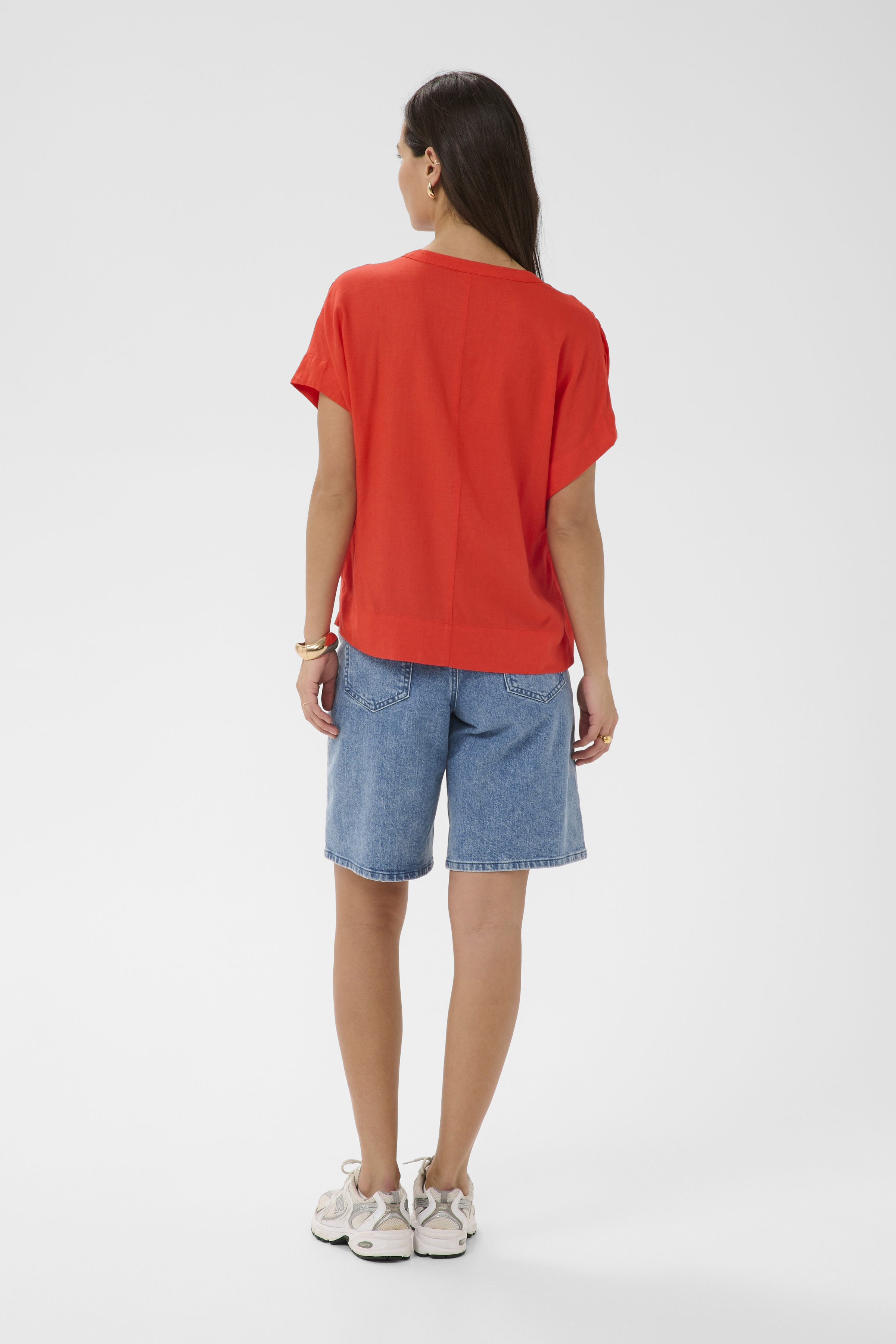 KAmilia Wing Blouse Poppy Red Röd Linnetop - 3