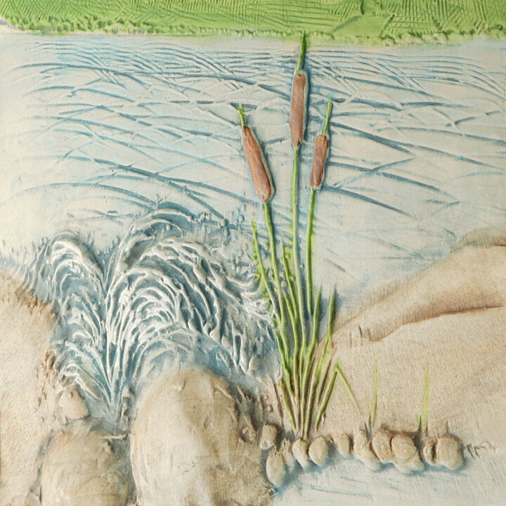 アイモ・ニェットボリ  白い三連画の陶板  スウェーデン諸島  60/27cm  1970年代  #717–719