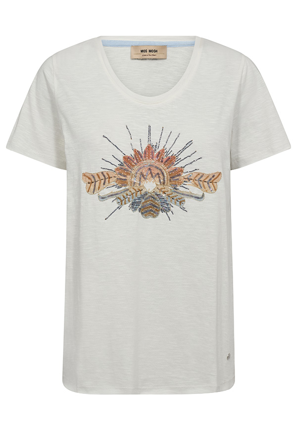 MMTonia O-SS Glam Tee Ecru - 3