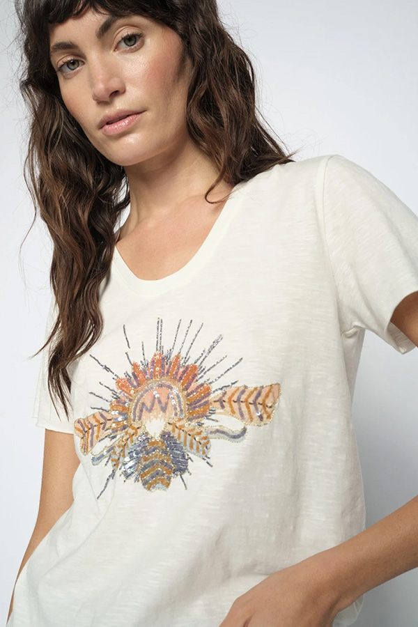 MMTonia O-SS Glam Tee Ecru