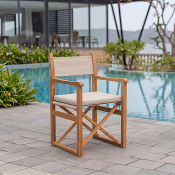 Haväng Director's chair in Teak with seat cushion - Stockamöllan