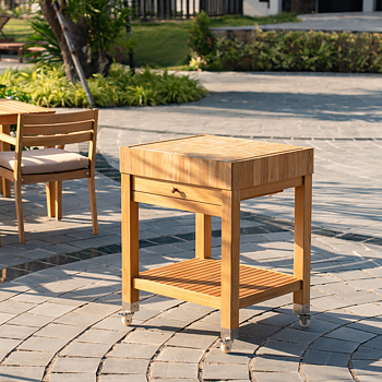 Ageröd chopping block in teak with end grain - Stockamöllan