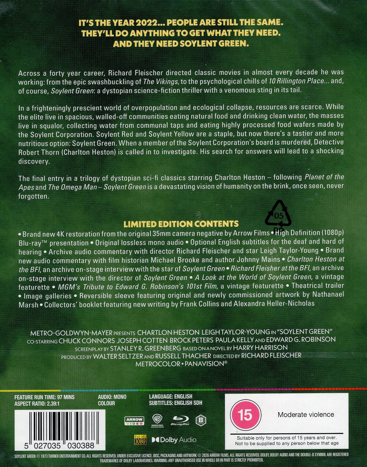 Soylent Green (Limited Edition) (ej svensk text) (Blu-ray) - 2