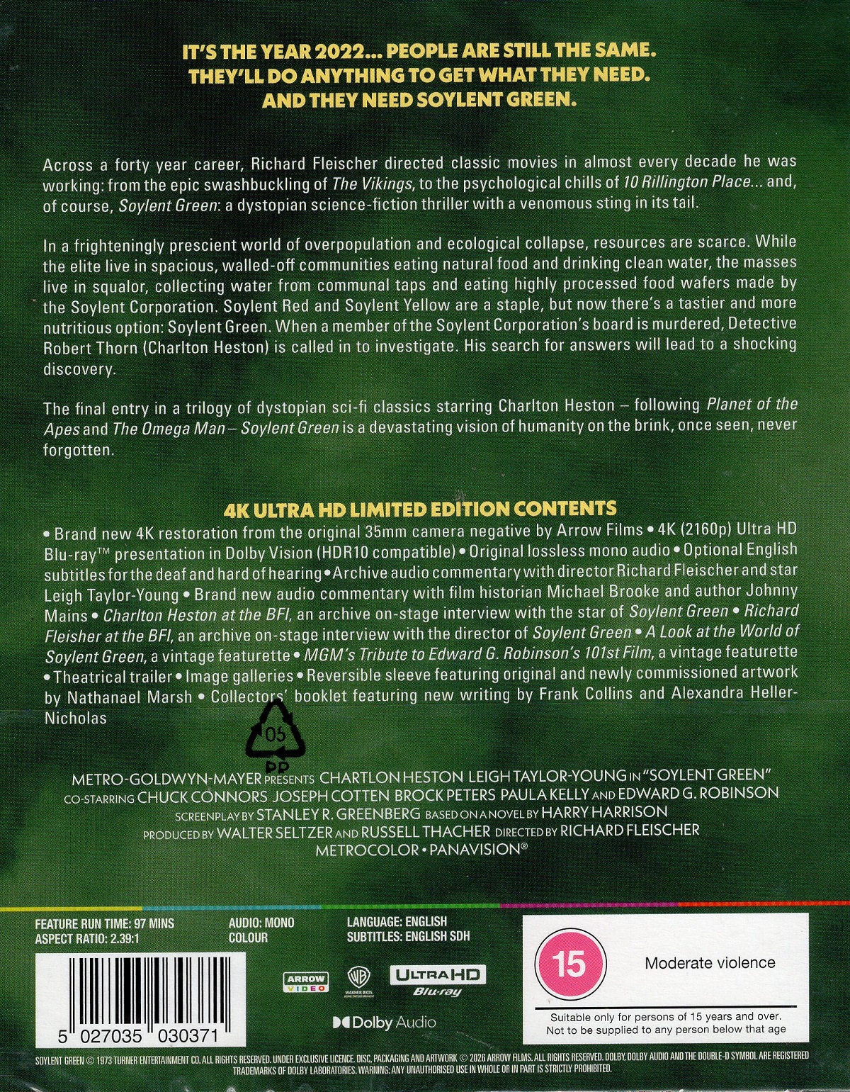 Soylent Green (Limited Edition) (ej svensk text) (4K Ultra HD) - 2