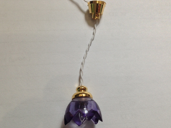 Ceiling light, purple tulip, with cord