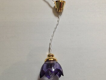 Ceiling light, purple tulip, with cord