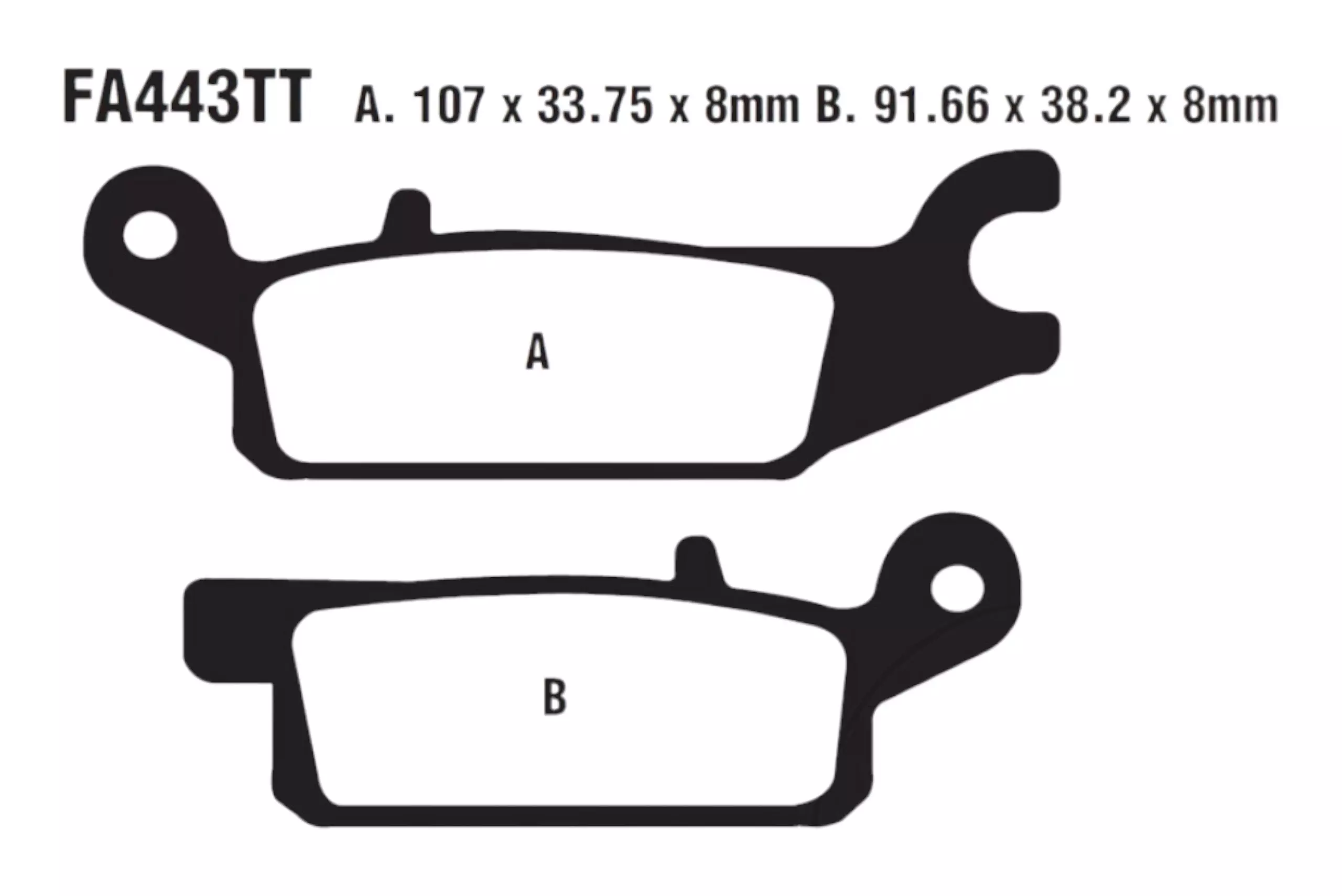 3B4-W0045-00  Bromspads Yamaha Original  ATV YFM250, YFM550,  YFM700  /FA443TT - 2