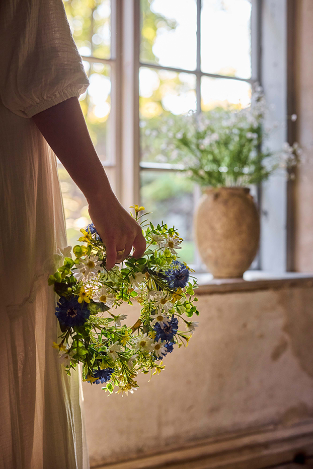 Krans / Sidenblommor 