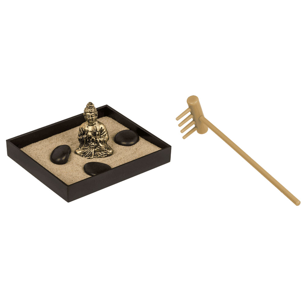 Mini Zen-Trädgård med Buddha-figur