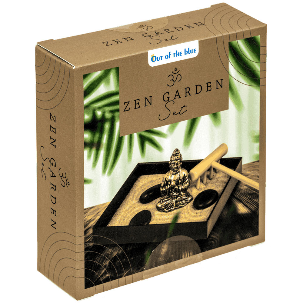 Mini Zen-Trädgård med Buddha-figur produktförpackning