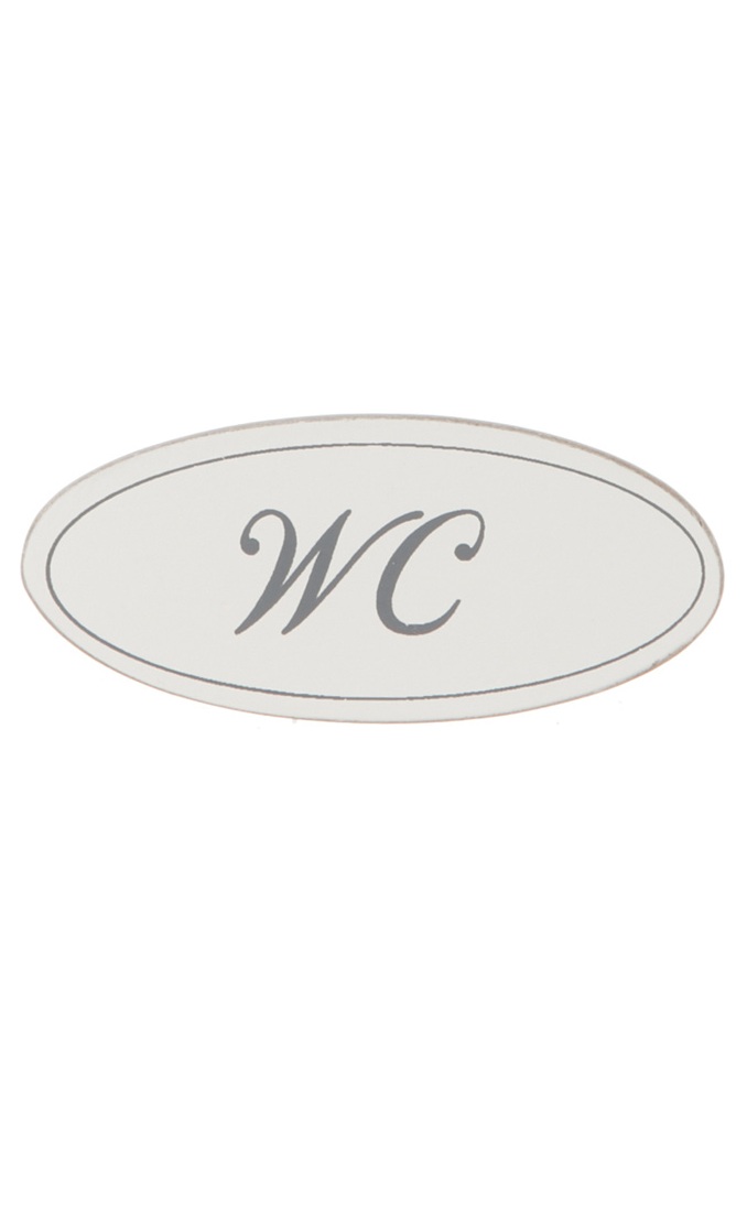 Door sign oval - WC - 10 cm