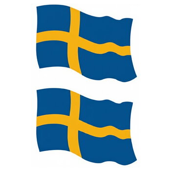 Dekal, Svensk flagga i vind, 2 st
