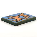 Lars Bergsten (1960s) Rectangular Wall Plaque with Cat Motif 16 cm