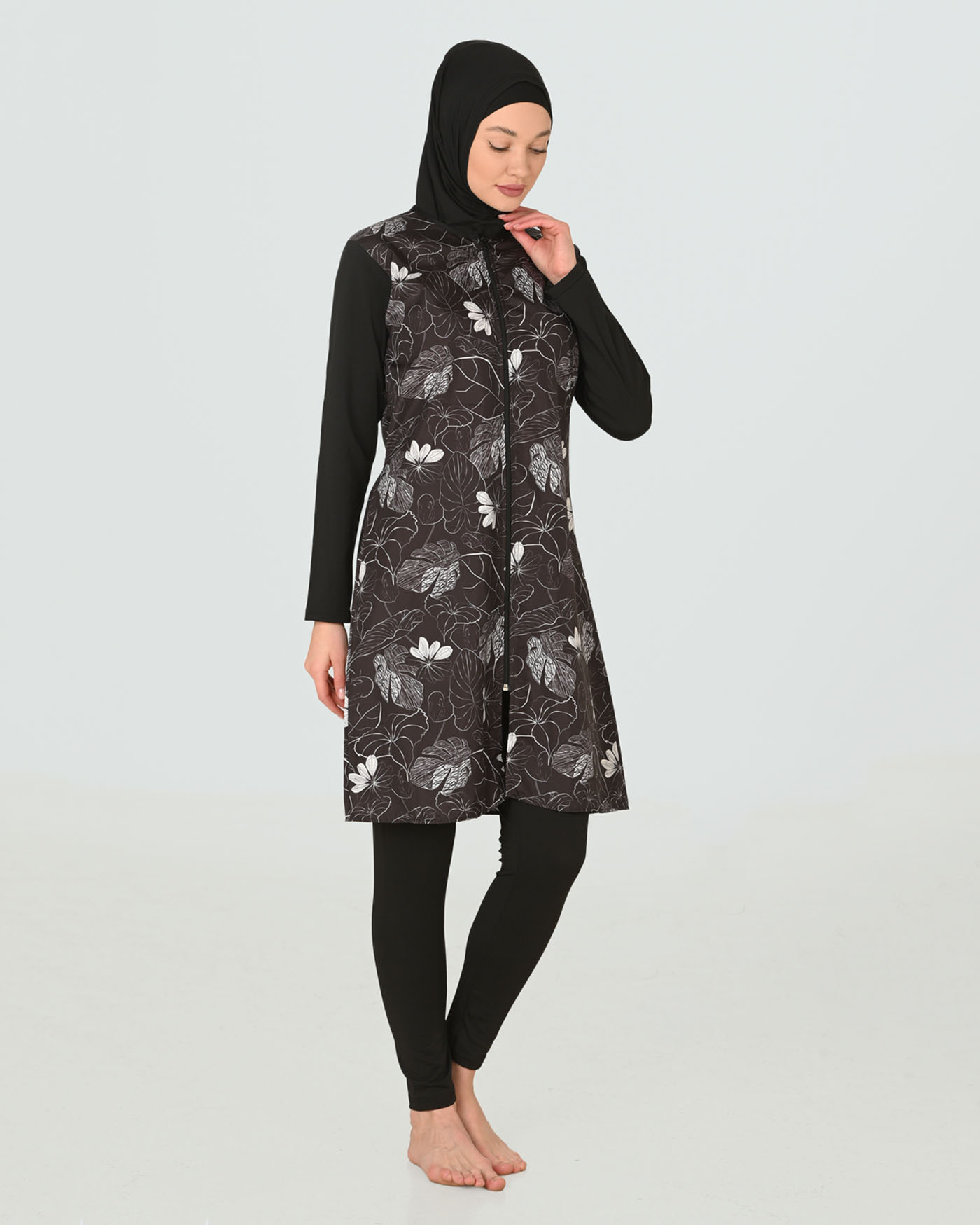 Muslim Swimsuit with hijab - Dark Gray