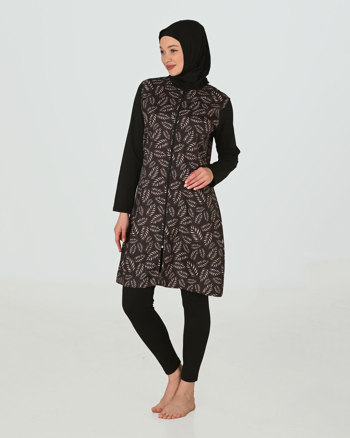 Muslim Swimsuit with hijab - Nude Beige