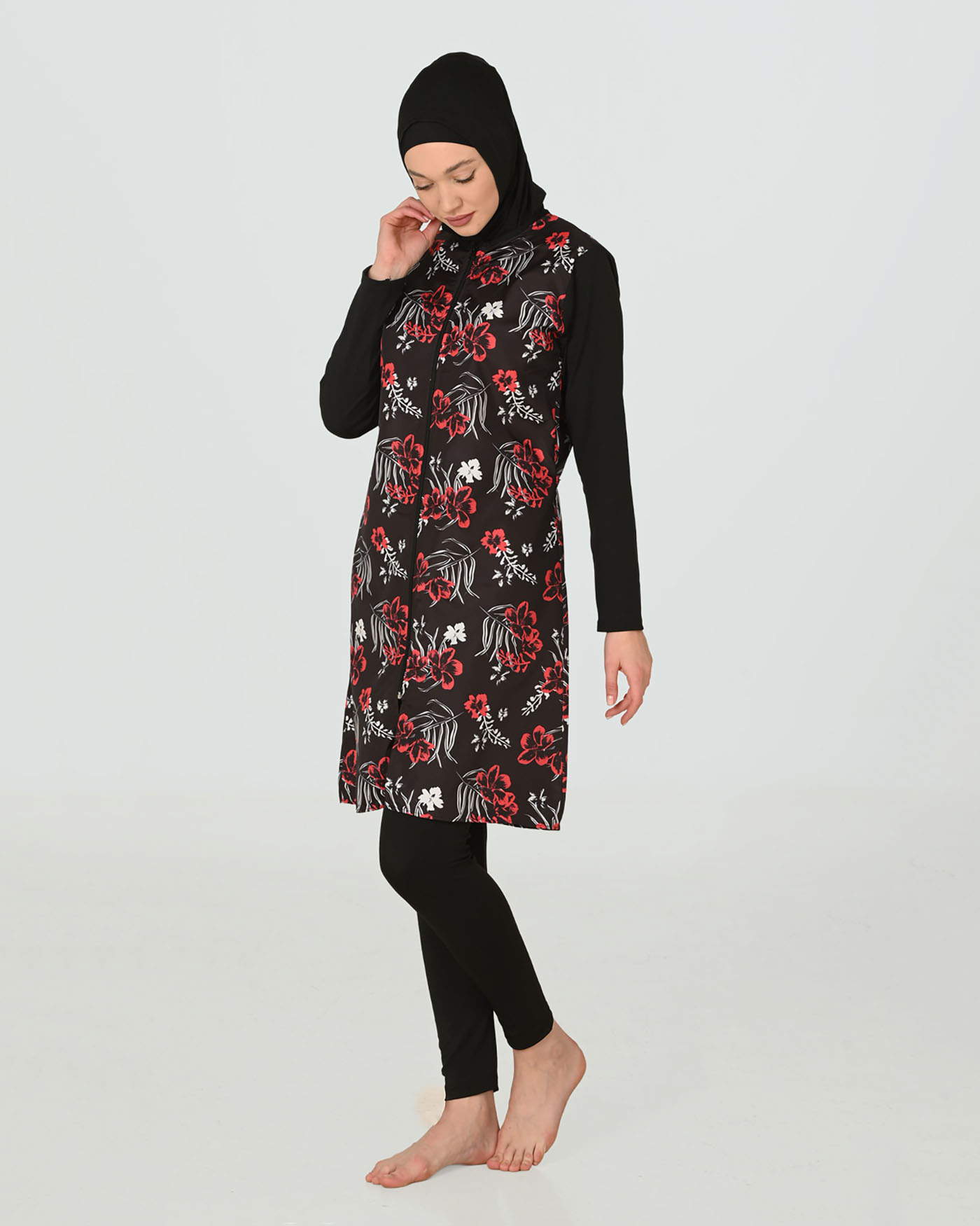 Muslim Swimsuit with hijab - Red - 2