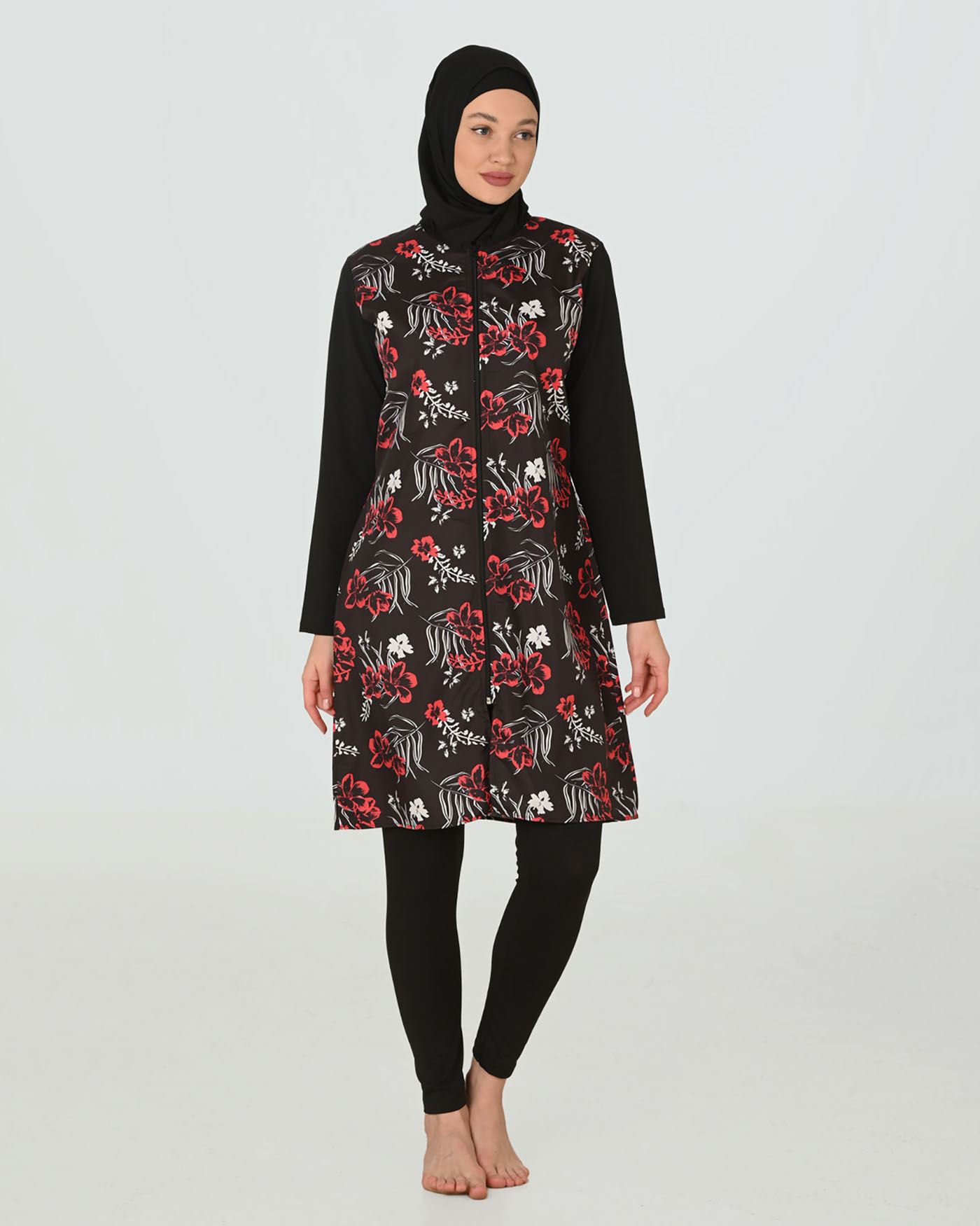 Muslim Swimsuit with hijab - Red - 4