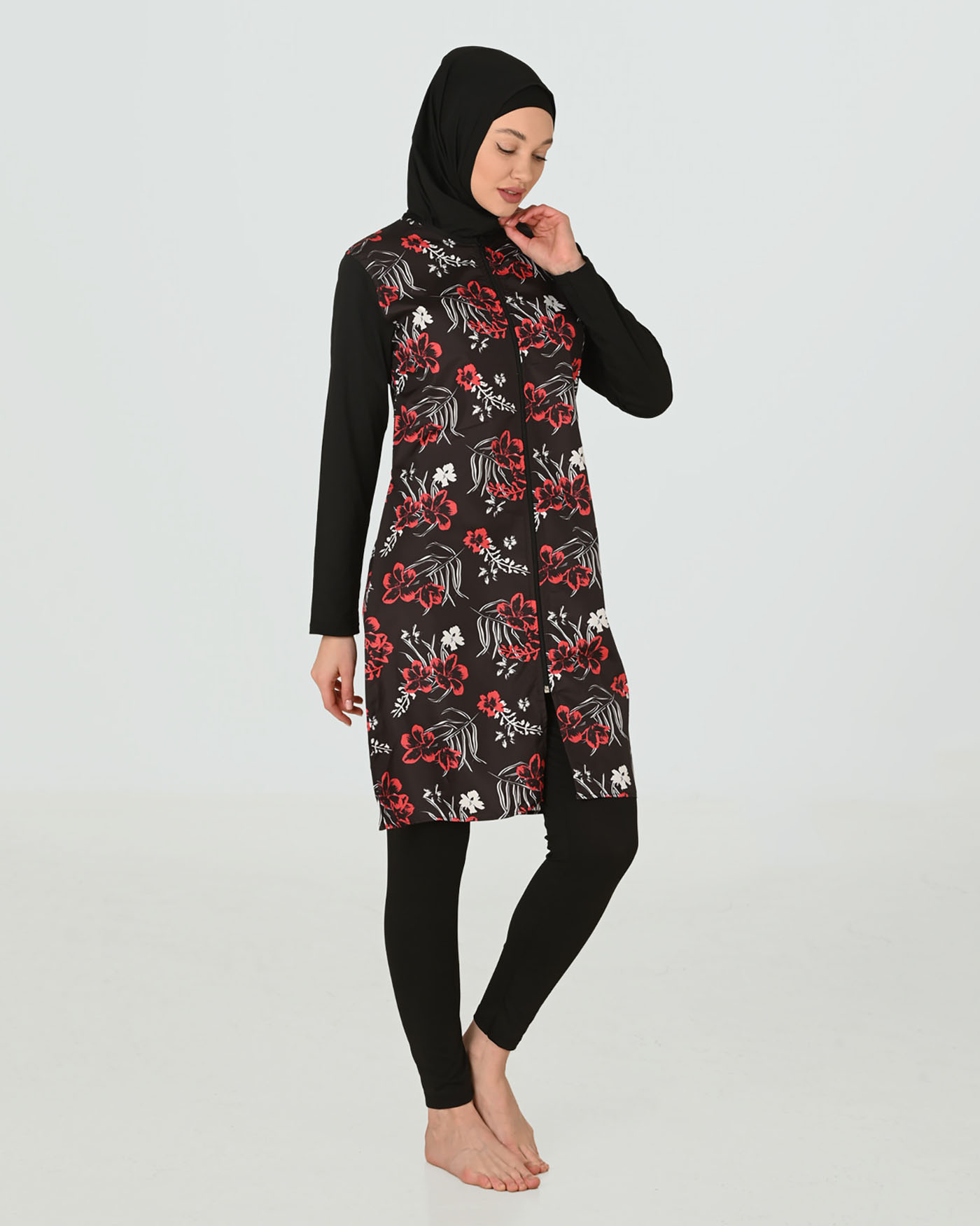 Muslim Swimsuit with hijab - Red - 3