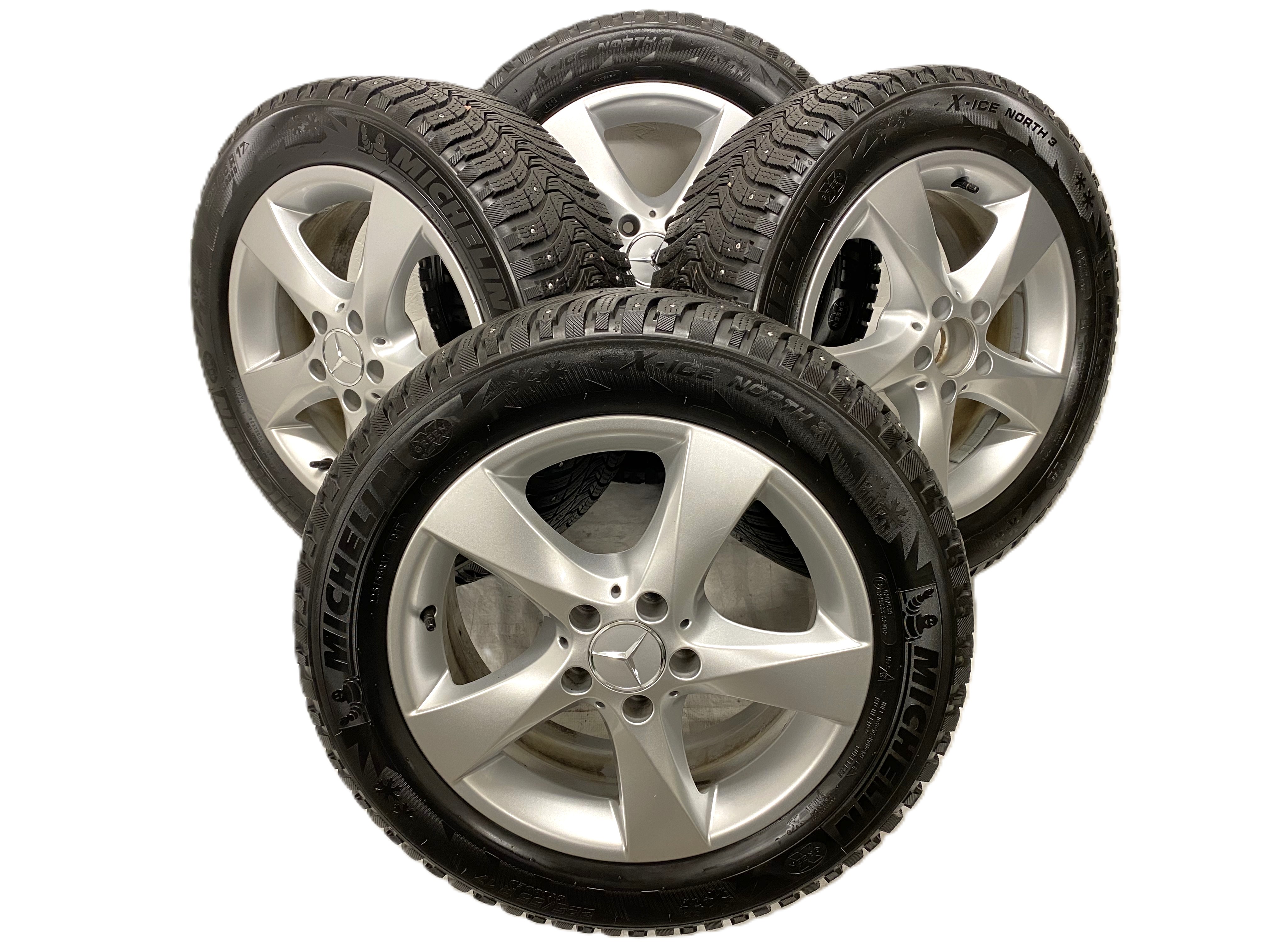 Kompletta Vinterhjul DUBB | 17" MERCEDES V-Klass W447 2014- | A4474012200 | 5x112 7x17 ET51 66.6 +  225/55 R17 101T XL Michelin X-Ice Nort 3 | V44-14 |8|8|8|8mm
