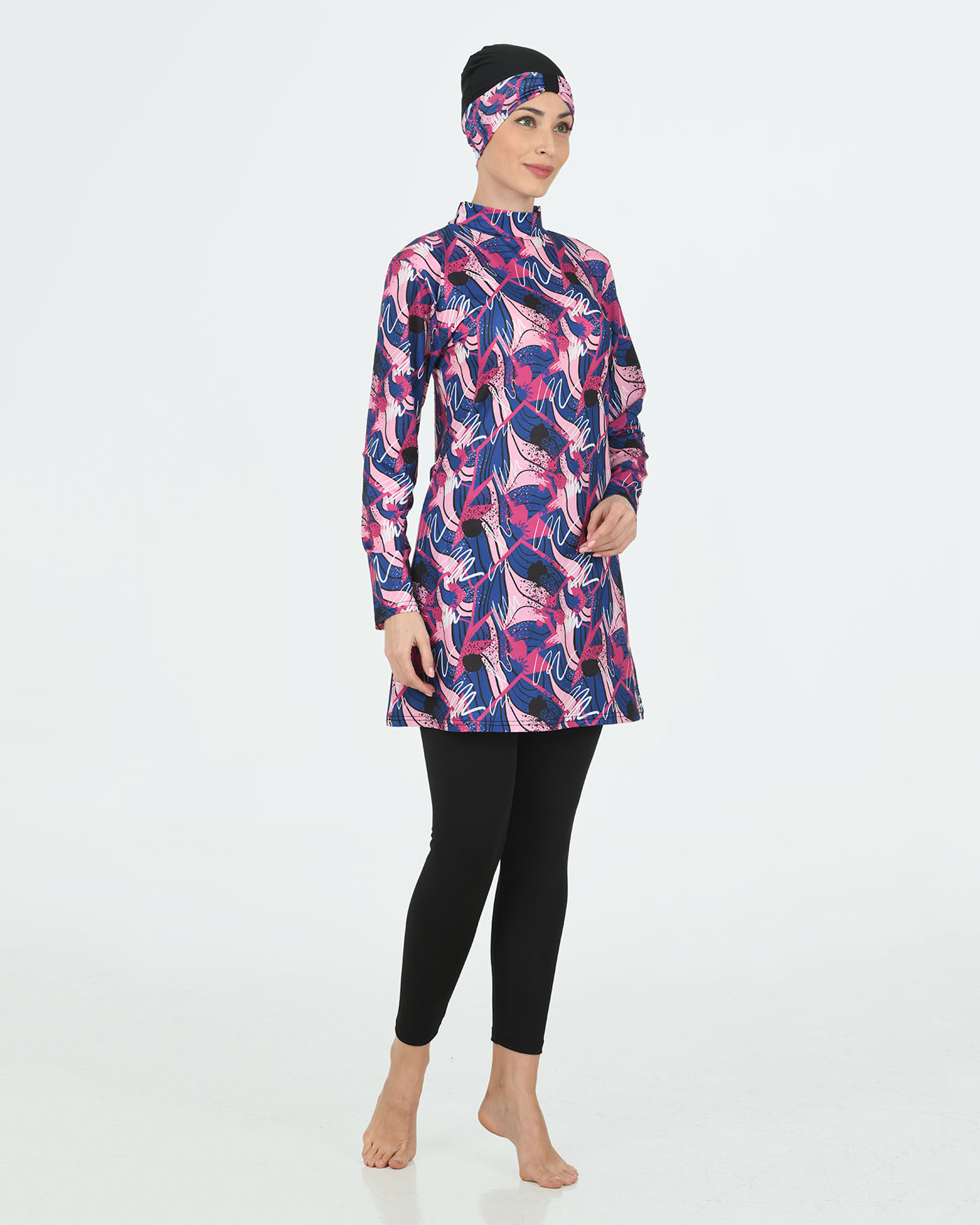 Muslim Swimsuit with hijab - Fuchsia - 3