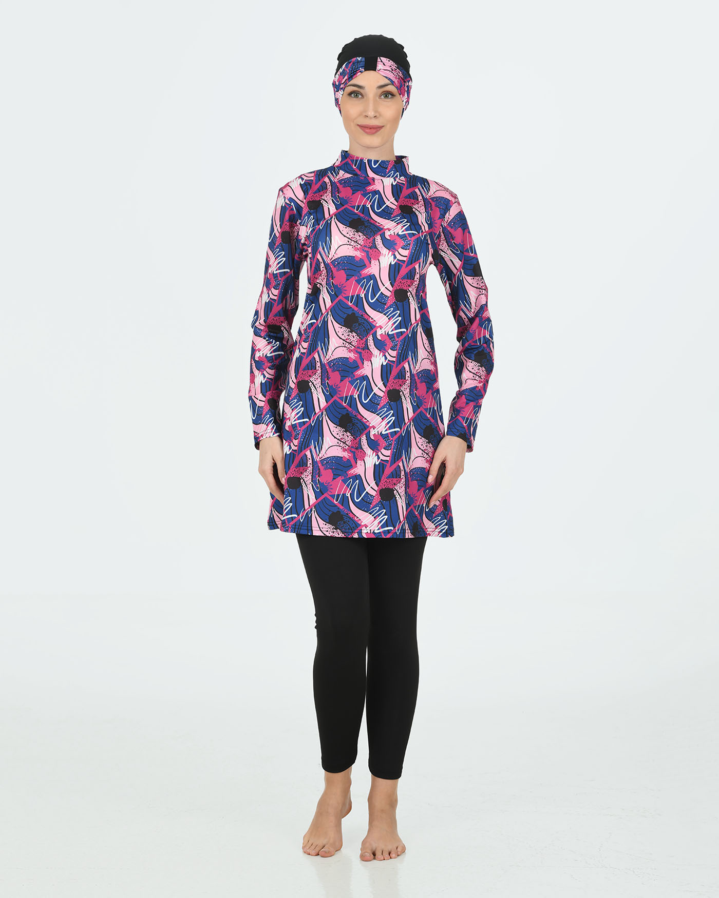 Muslim Swimsuit with hijab - Fuchsia - 5