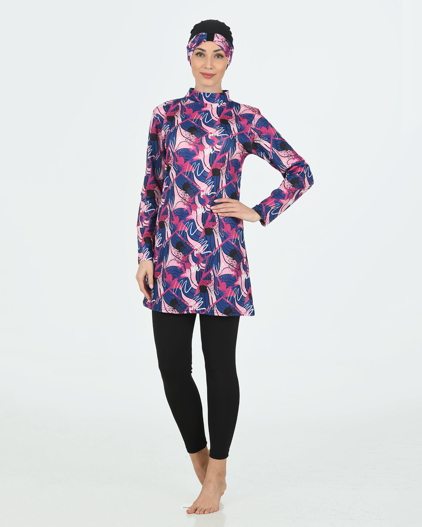 Muslim Swimsuit with hijab - Fuchsia