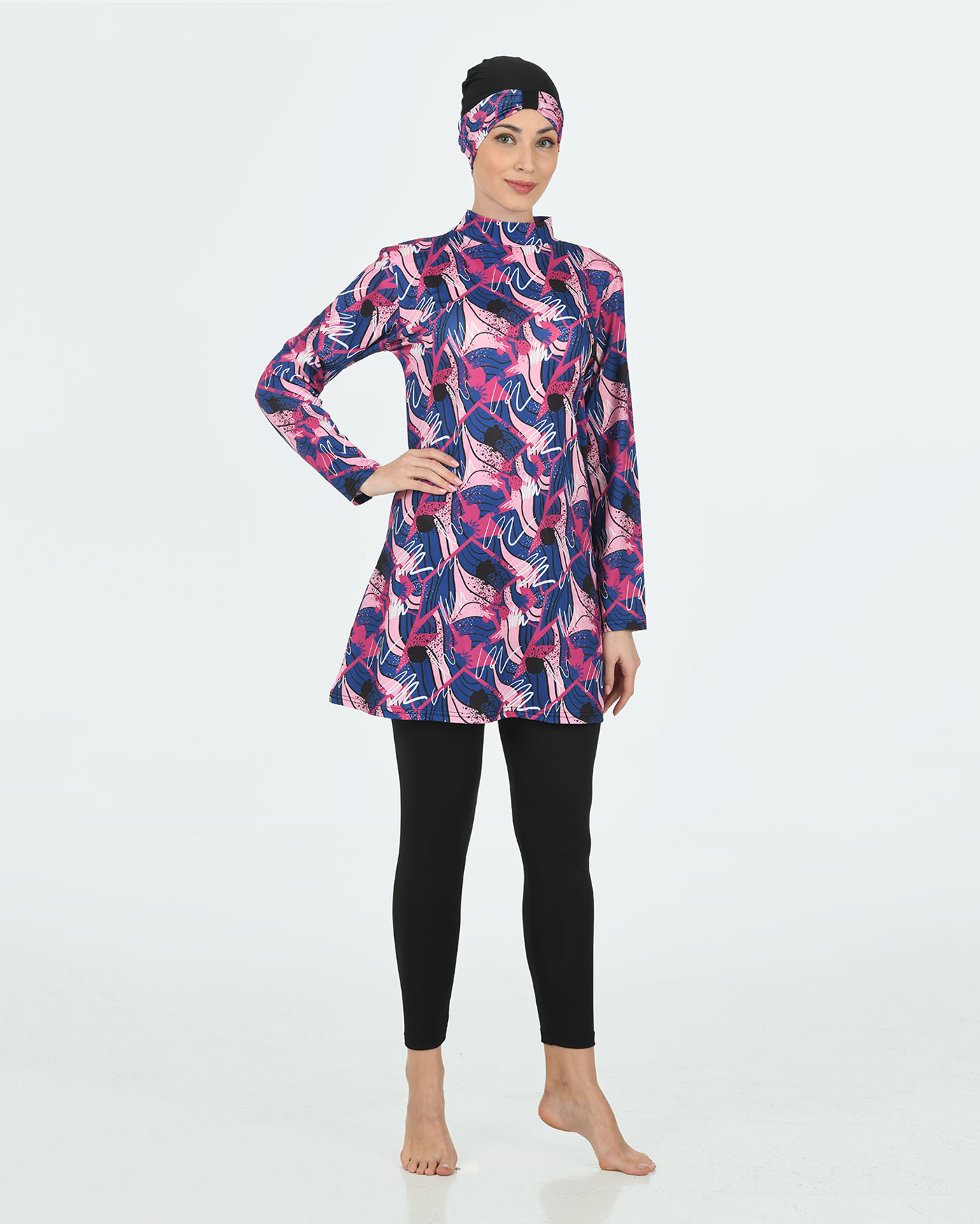 Muslim Swimsuit with hijab - Fuchsia - 4