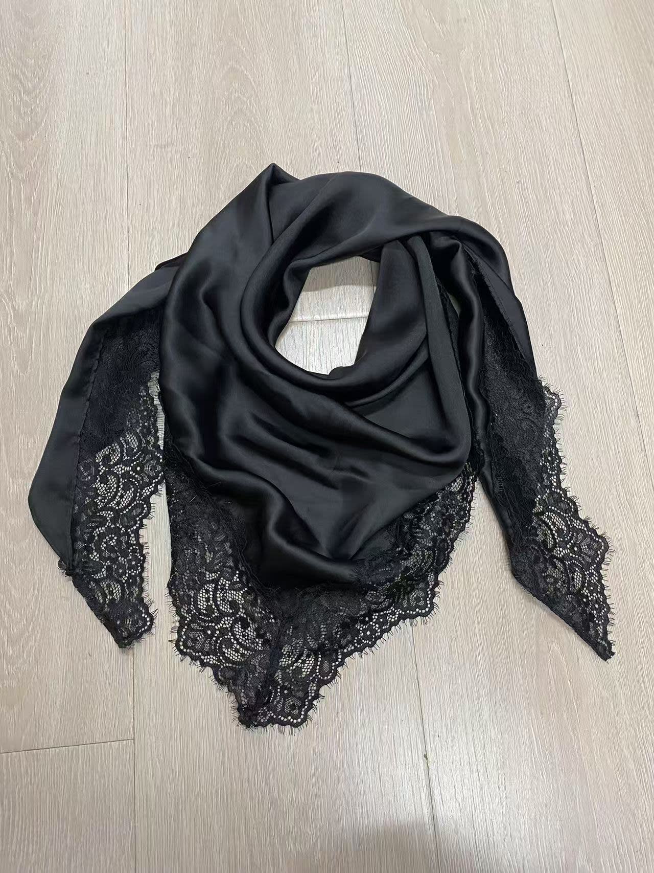 Louise Lace Scarf Black