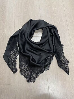 Louise Lace Scarf Black