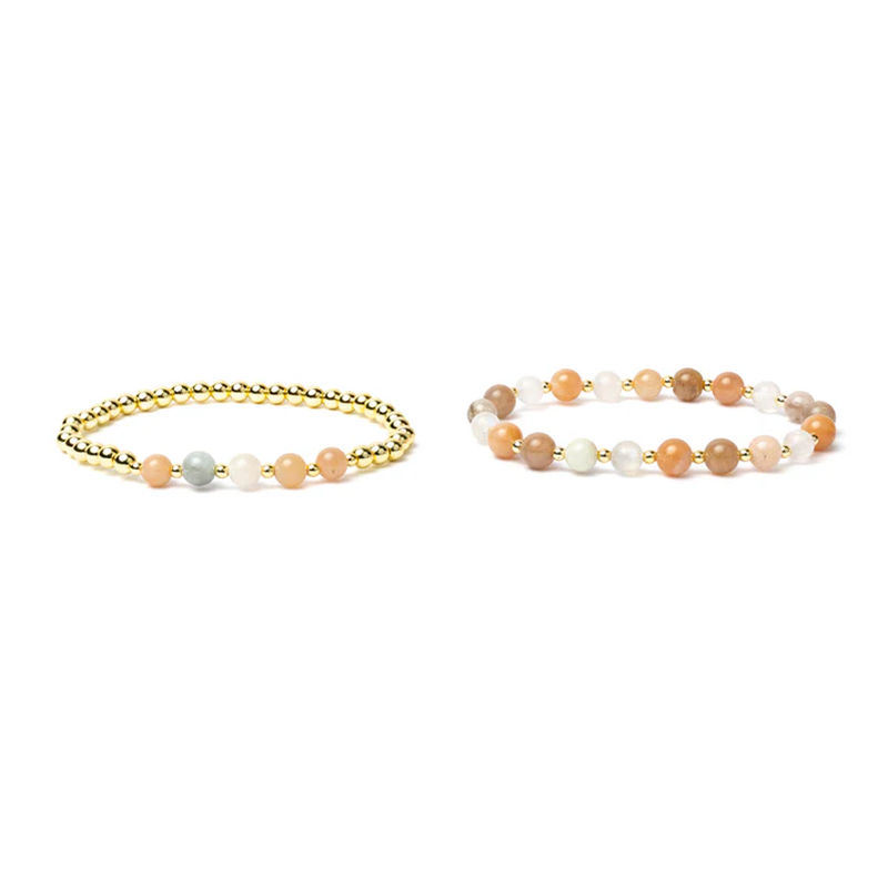 Armband pastell, blandade ädelstenar med hematit