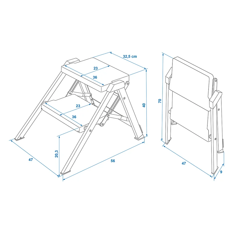 Folding step ladder in aluminum black - 4