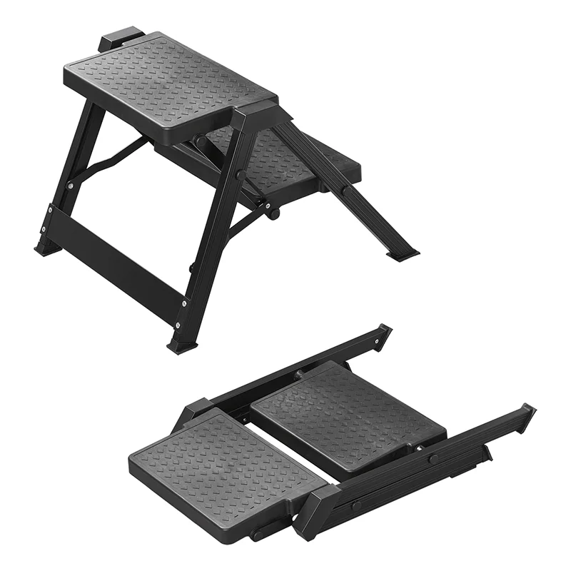 Folding step ladder in aluminum black - 3
