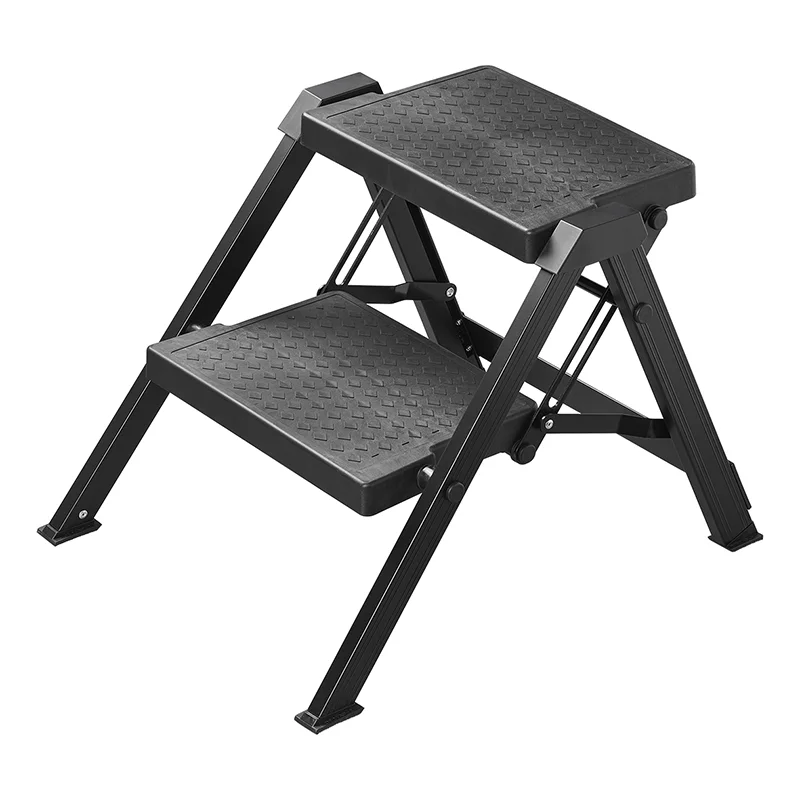 Folding step ladder in aluminum black - 2