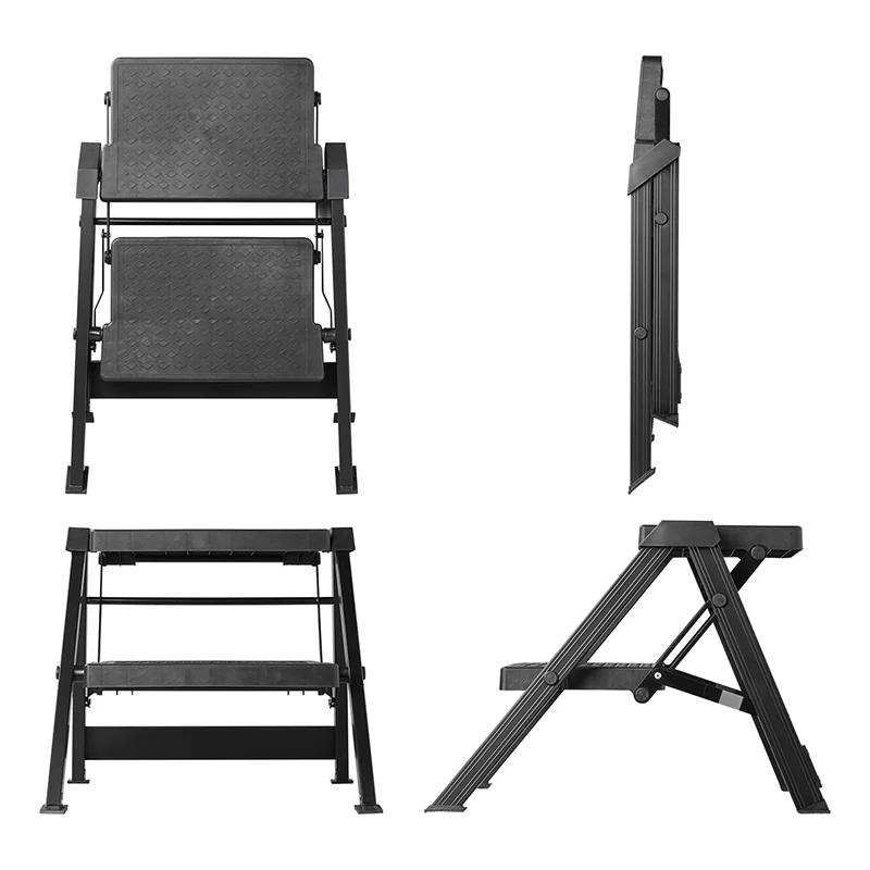 Folding step ladder in aluminum black - 6