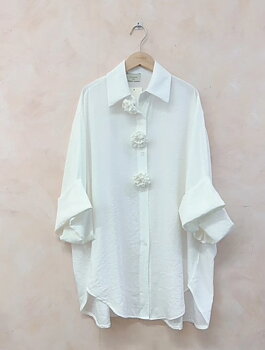 Flowerblouse Vit