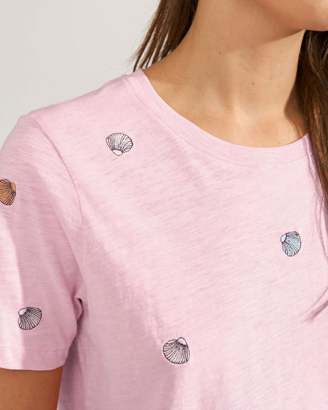 Topp Shellpa rosa med broderade snäckskal - 3